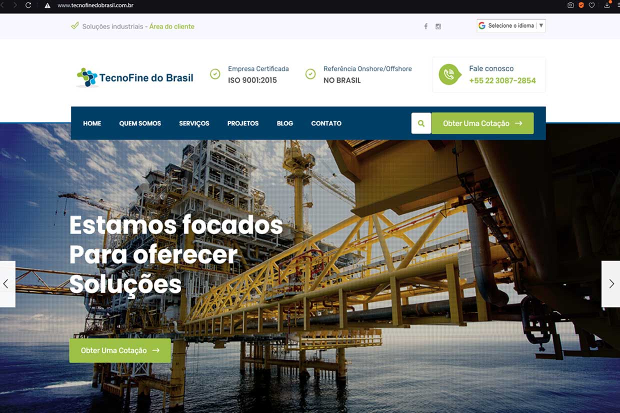 Site para Technofine do Brasil